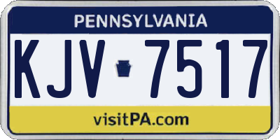 PA license plate KJV7517