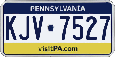 PA license plate KJV7527