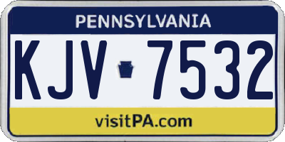 PA license plate KJV7532