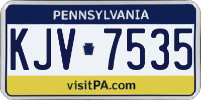 PA license plate KJV7535