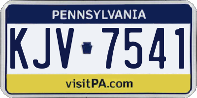 PA license plate KJV7541