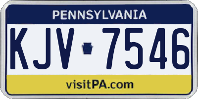 PA license plate KJV7546