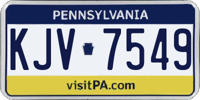 PA license plate KJV7549