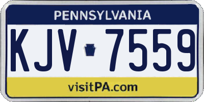 PA license plate KJV7559