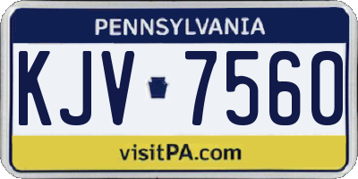 PA license plate KJV7560