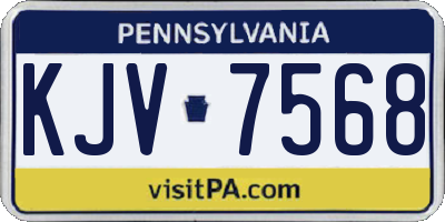 PA license plate KJV7568