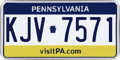 PA license plate KJV7571