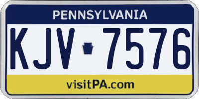 PA license plate KJV7576