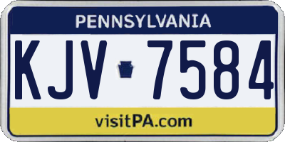 PA license plate KJV7584