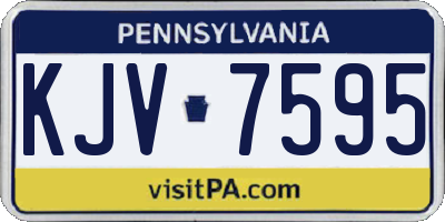 PA license plate KJV7595