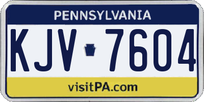 PA license plate KJV7604