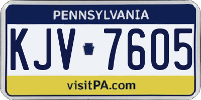 PA license plate KJV7605