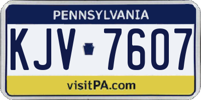 PA license plate KJV7607