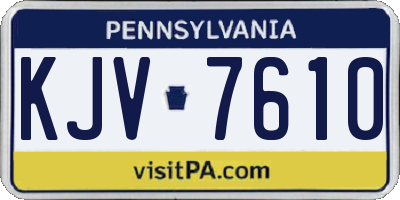 PA license plate KJV7610