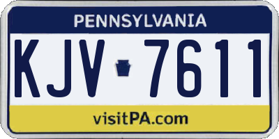 PA license plate KJV7611