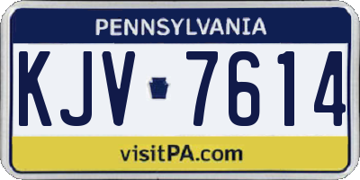 PA license plate KJV7614