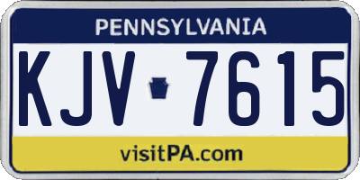 PA license plate KJV7615