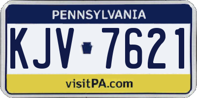 PA license plate KJV7621