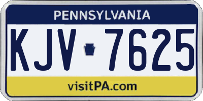 PA license plate KJV7625