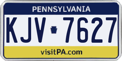 PA license plate KJV7627