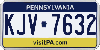 PA license plate KJV7632
