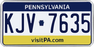 PA license plate KJV7635