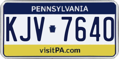 PA license plate KJV7640
