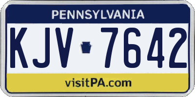 PA license plate KJV7642