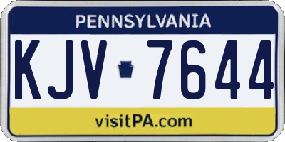 PA license plate KJV7644