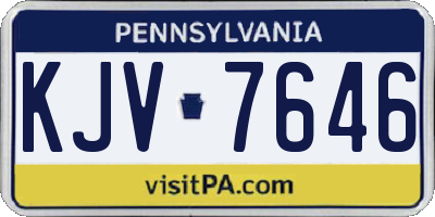 PA license plate KJV7646