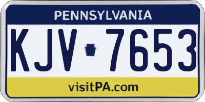 PA license plate KJV7653