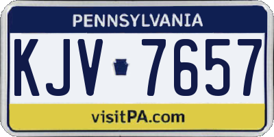 PA license plate KJV7657