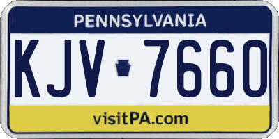 PA license plate KJV7660