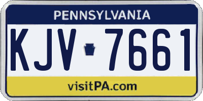 PA license plate KJV7661