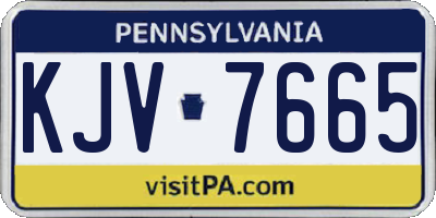PA license plate KJV7665