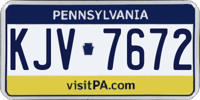 PA license plate KJV7672