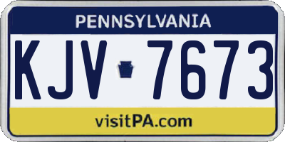 PA license plate KJV7673