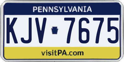 PA license plate KJV7675