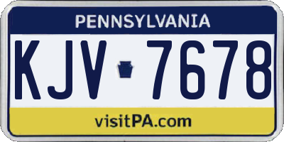 PA license plate KJV7678
