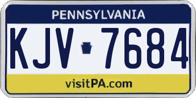 PA license plate KJV7684