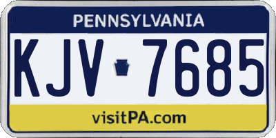 PA license plate KJV7685