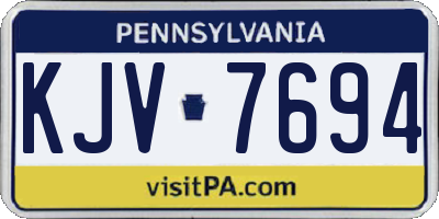 PA license plate KJV7694