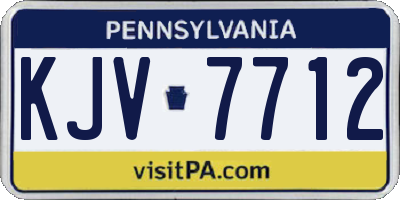 PA license plate KJV7712