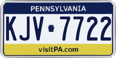 PA license plate KJV7722