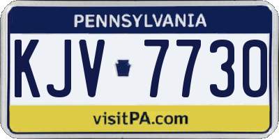 PA license plate KJV7730