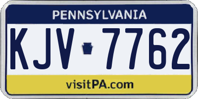 PA license plate KJV7762
