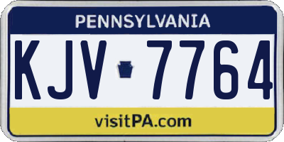 PA license plate KJV7764