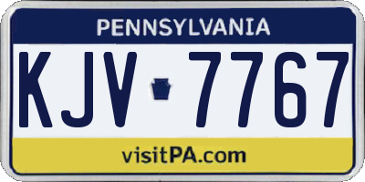 PA license plate KJV7767