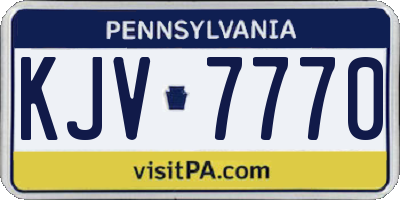 PA license plate KJV7770
