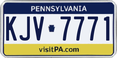 PA license plate KJV7771